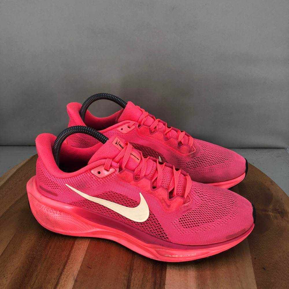 Nike Women's Bright Pink Running Shoes with White Swoosh